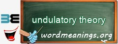WordMeaning blackboard for undulatory theory
